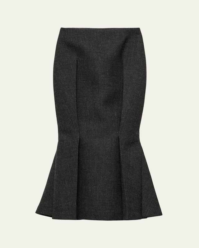 Mermaid Wool Midi Skirt